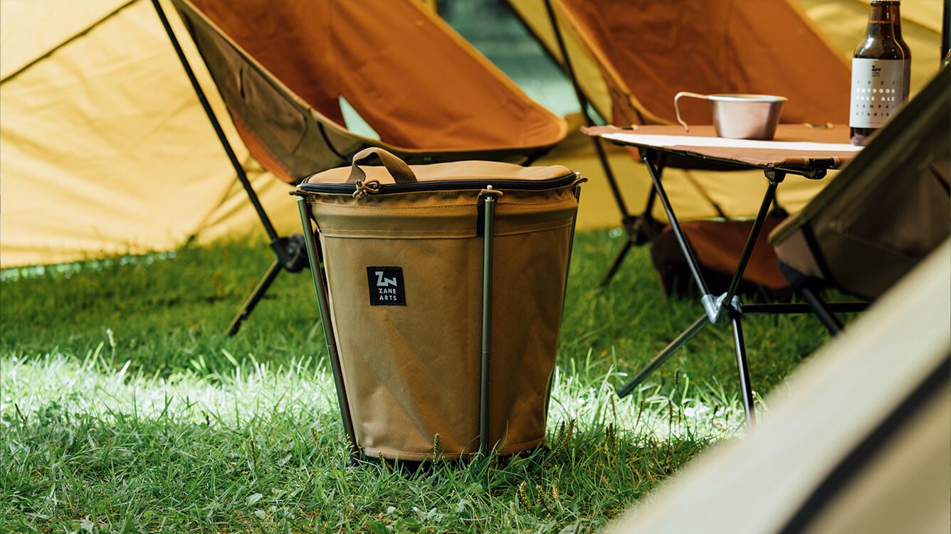 ゼインアーツから4本のポールで自立するゴミ箱「モビボックス」登場 キャンプレビュー 〽Camp Review